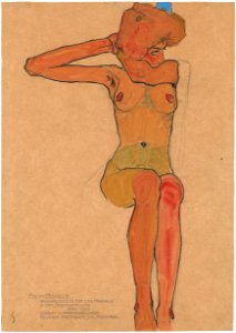 Schiele - Mädchenakt (Gertrude), 960302, 1910