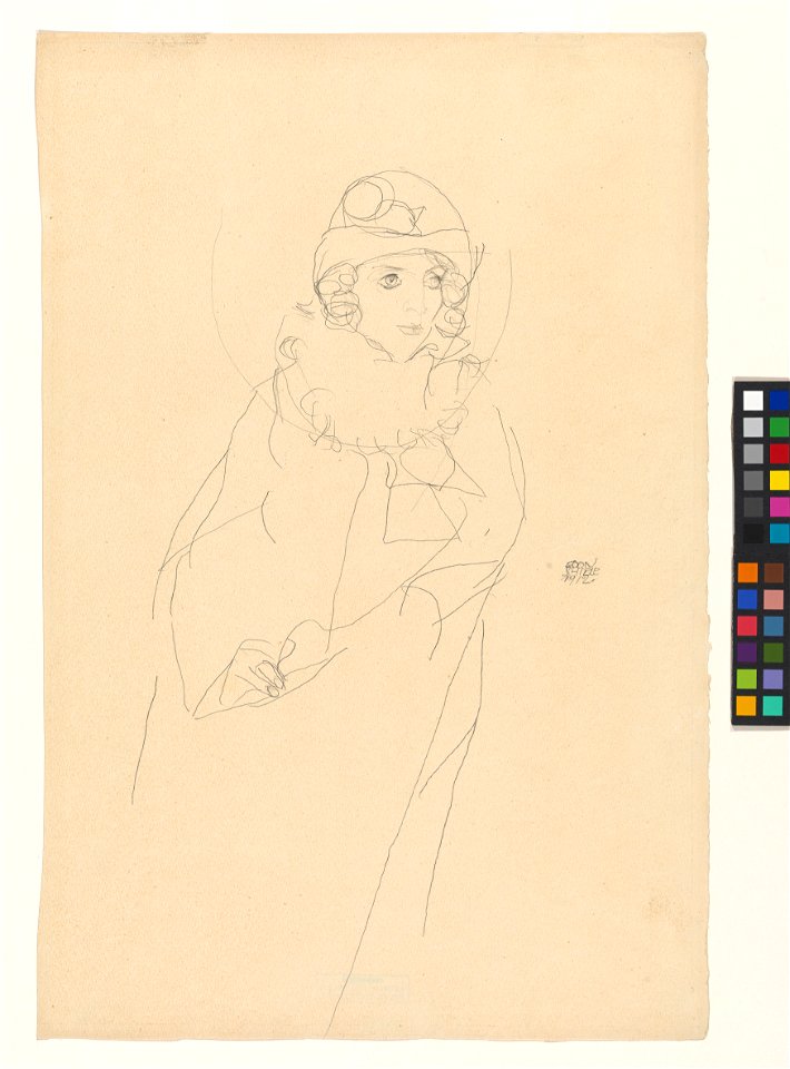 Schiele - Frau im Pelz (Ida Roessler), 115164, 1912