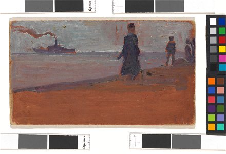 Schiele - Dampfer vom Strand aus gesehen, 1907