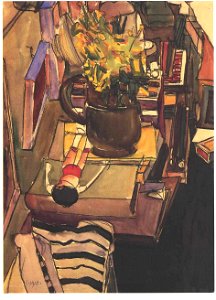 Schiele - Blick in das Atelier des Künstlers - 1910