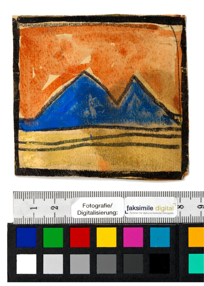 Schiele - Entwurf für eine Wanddekoration im Atelier Wattmanngasse (abstrahierte Landschaft), 240459, 1918