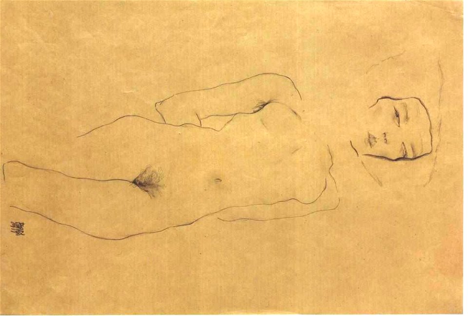 Schiele - Liegender Frauenakt - 1911