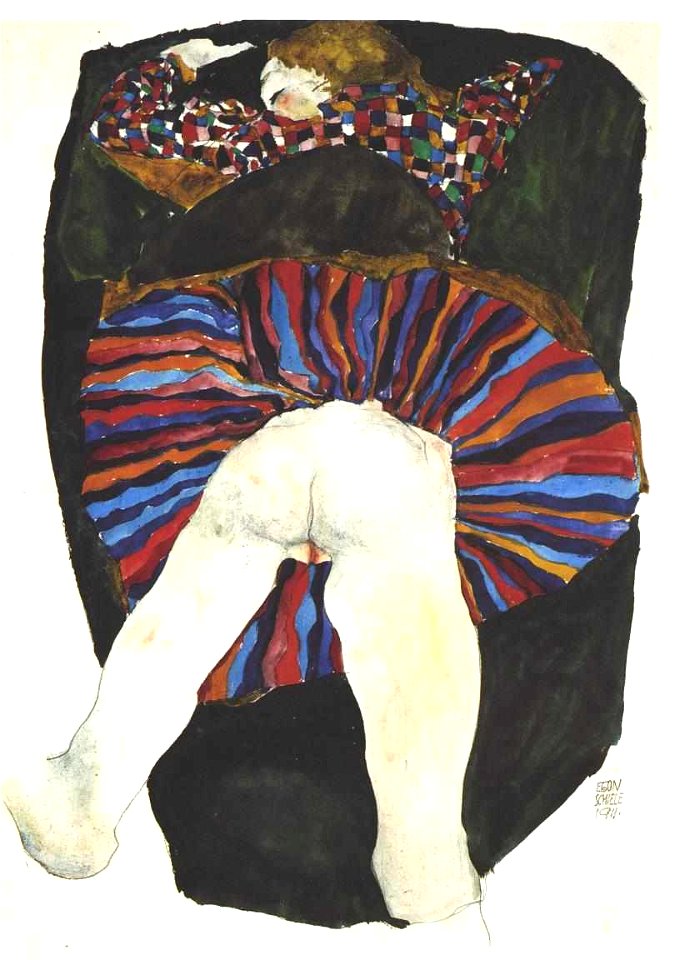 Schiele - Liegender Halbtakt - 1911