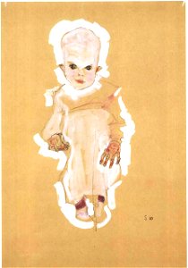 Schiele - Baby - 1910. Free illustration for personal and commercial use.
