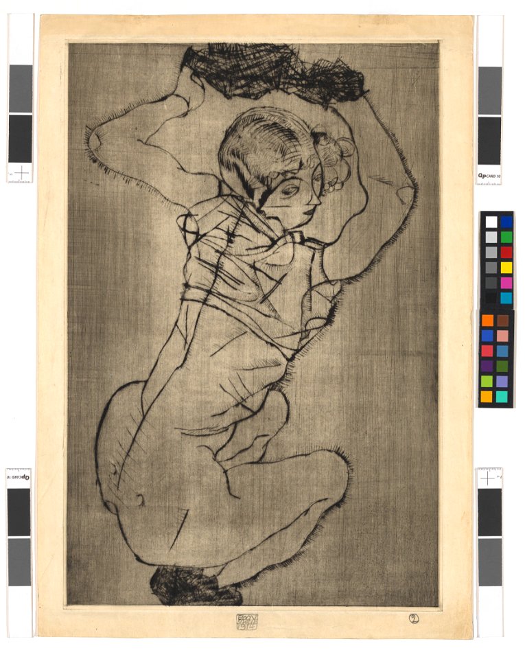 Schiele - Aktstudie (Kauernde), 1011662, 1914
