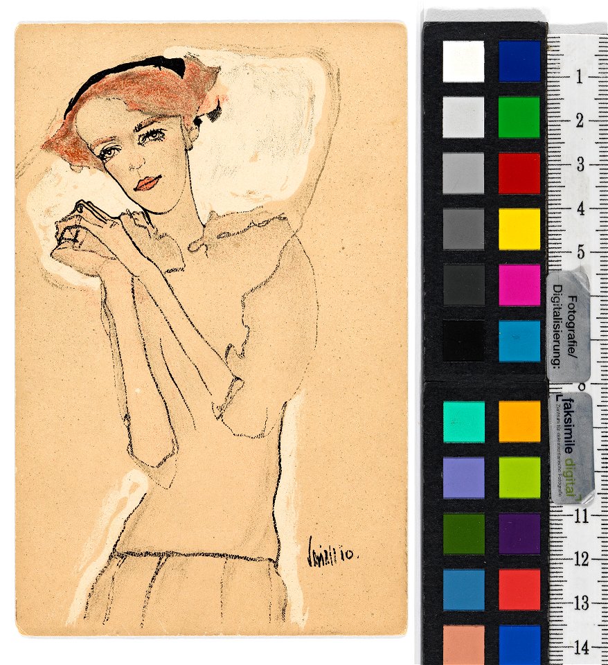 Schiele - Postkarte der Wiener Werkstätte Nr. 288 Frauenbildnis, 967263, 1910