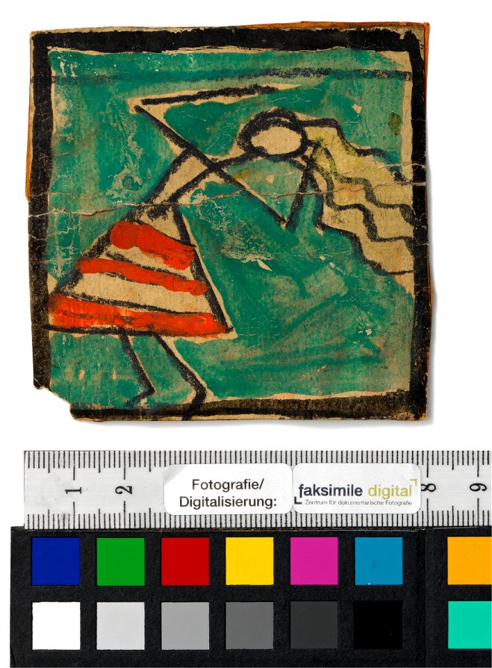 Schiele - Entwurf für eine Wanddekoration im Atelier Wattmanngasse (Tänzerin mit rot-weißem Rock), 240453, 1918