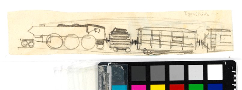 Schiele - Eisenbahn (Kinderzeichnung), 304965, ca. 1895