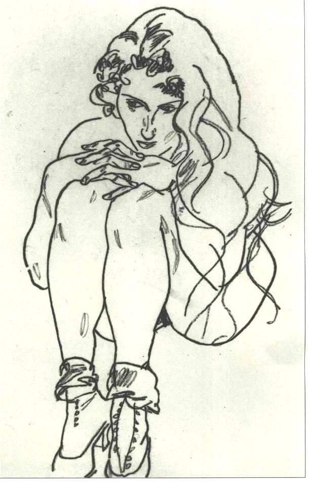 Schiele - Kauernder Frauenakt