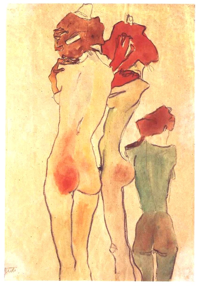 Schiele - Drei nackte Mädchen