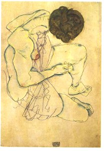 Schiele - Sitzender Frauenakt - 1914