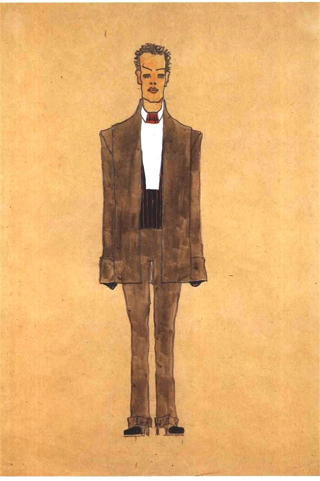 Schiele - Modeentwurf Abendanzug