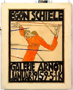 Schiele - Plakat der Schiele-Ausstellung in der Galerie Arnot, 95466, 1915