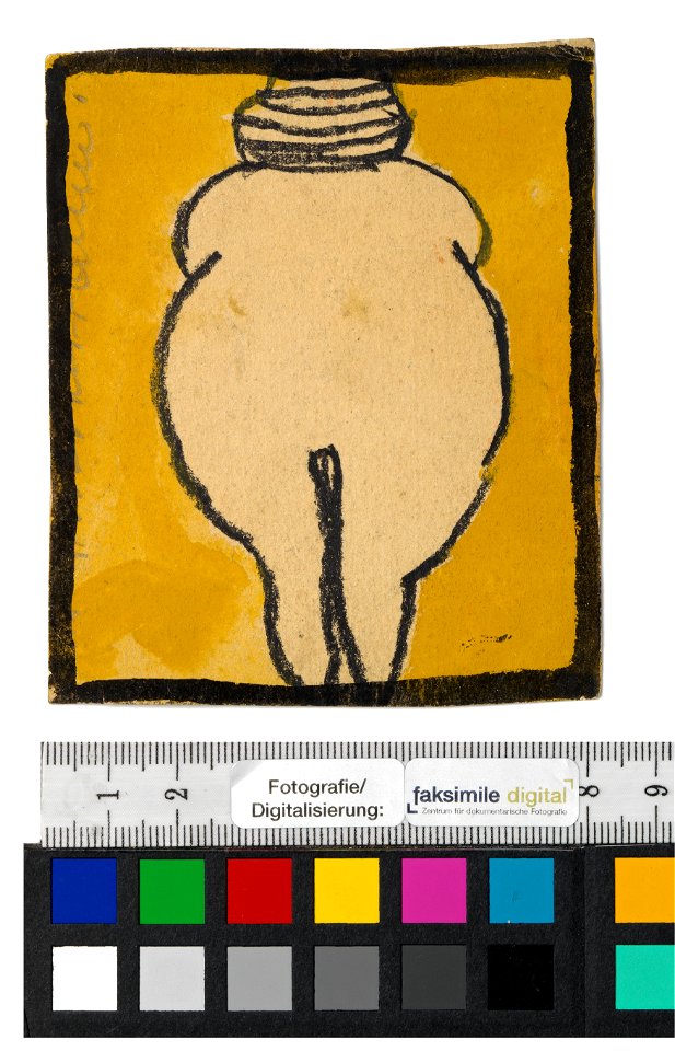 Schiele - Entwurf für eine Wanddekoration im Atelier Wattmanngasse (Venus von Willendorf), 240458, 1918