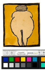 Schiele - Entwurf für eine Wanddekoration im Atelier Wattmanngasse (Venus von Willendorf), 240458, 1918
