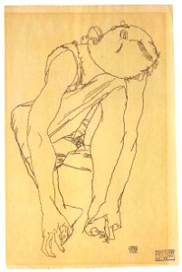 Schiele - Sitzende die Füße mit den Händen fassend - 1916