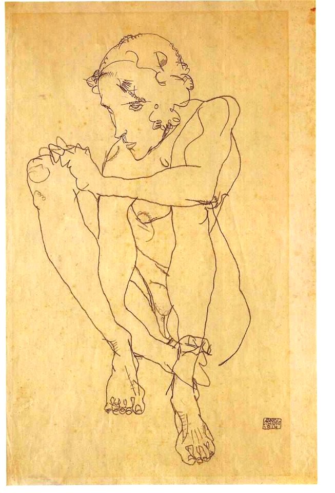 Schiele - Hockende Frau - 1914