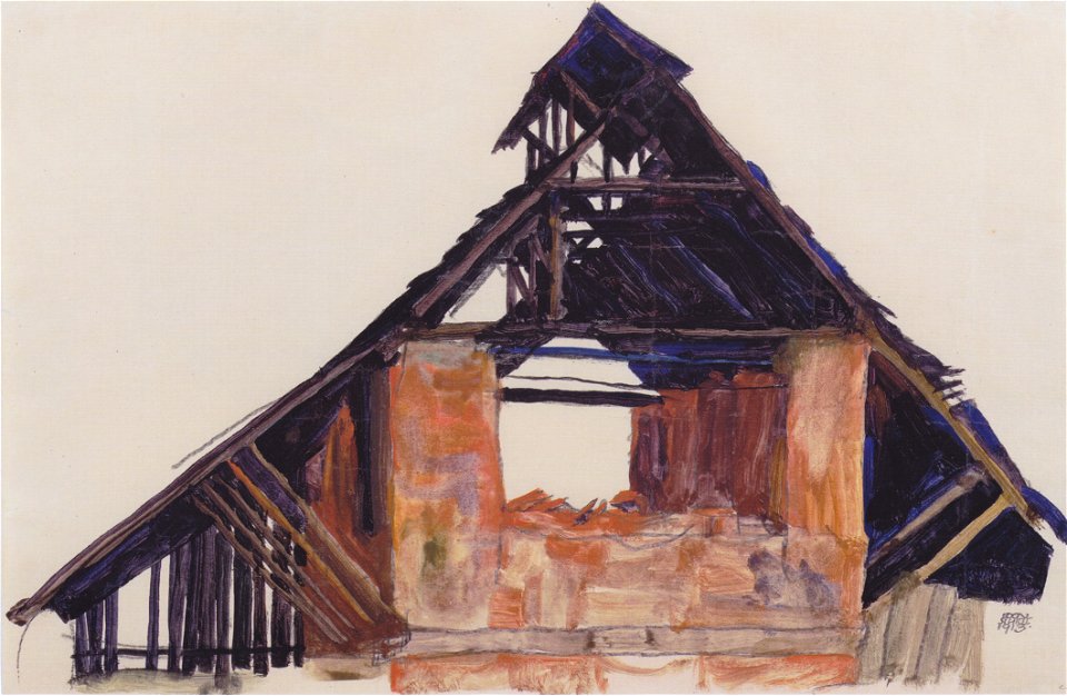 Egon Schiele - Alter Giebel - 1913