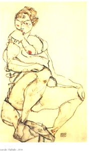 Schiele - Sitzender Halbtakt - 1914