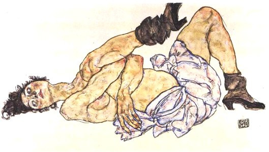 Schiele - Liegender weiblicher Akt - 1917