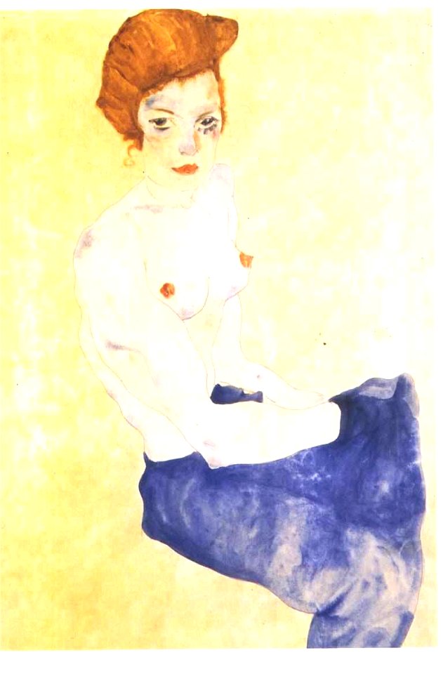 Schiele - Sitzendes Mädchen - 1917