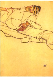 Schiele - Liegender Max Oppenheimer - 1910