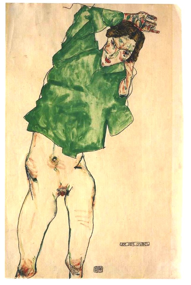 Schiele - Vor dem Spiegel - 1913