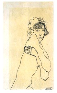 Schiele - Nackte mit übrkreuzten Armen