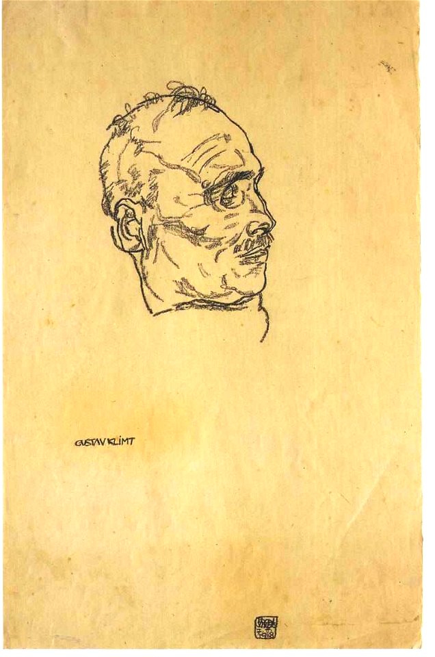 Schiele - Kopf des toten Klimt - 1918