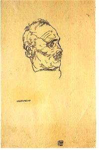 Schiele - Kopf des toten Klimt - 1918