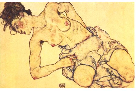Schiele - Knieender Halbtakt - 1917