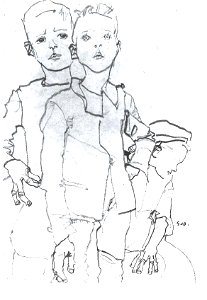 Schiele - Drei Gassenbuben - 1910