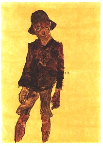 Schiele - Stehender Junge mit Hut -1910