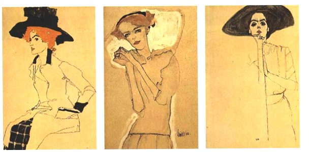 Schiele - Postkartenentwürfe der Wiener Werkstätten - 1910
