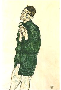 Schiele - Selbstdarstellung mit geschlossenen Augen- 1914