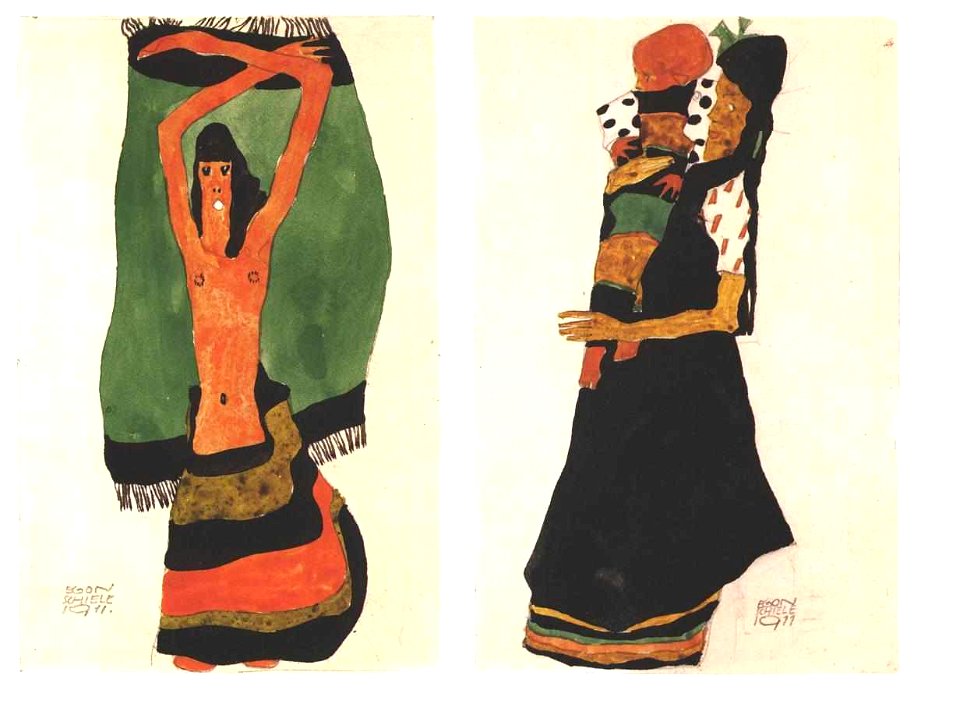 Schiele - Postkartenentwurf - 1911