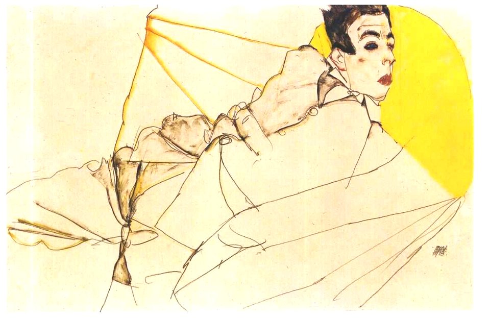 Schiele - Liegender Knabe Erich Lederer - 1913