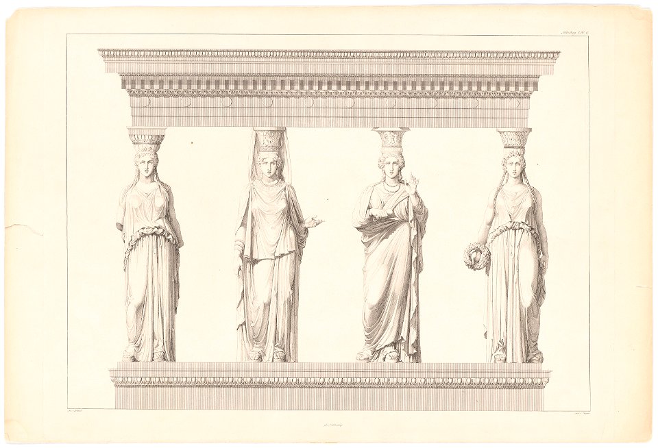 Schinkel – Erechtheion in Athen, Aufriss der Korenhalle