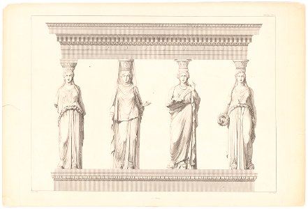 Schinkel – Erechtheion in Athen, Aufriss der Korenhalle