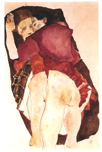 Schiele - Zwei Mädchen - Liebespaar - 1911