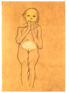 Schiele - Sitzendes krankes Mädchen