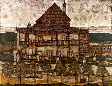 Egon Schiele - House with Shingle Roof (Old House II) - Google Art Project. Free illustration for personal and commercial use.