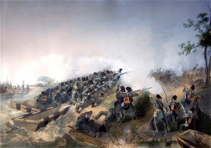 Schlachtenszene Infanterie 19 Jh