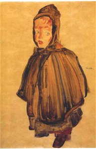 Schiele - Mädchen mit Haube - 1910