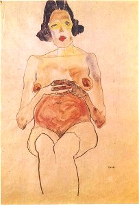 Schiele - Roter schwangerer Akt - 1910