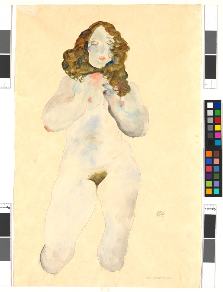 Schiele - Kniender weiblicher Akt, 115159, 1912