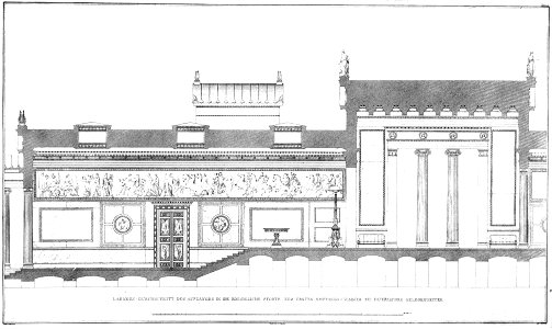 Schinkel – Acropolis Palace – Längsschnitt königlicher Gang