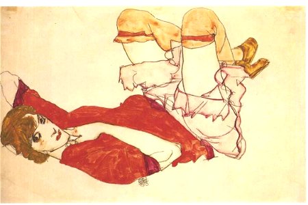 Schiele - Wally mit roter Bluse - 1913