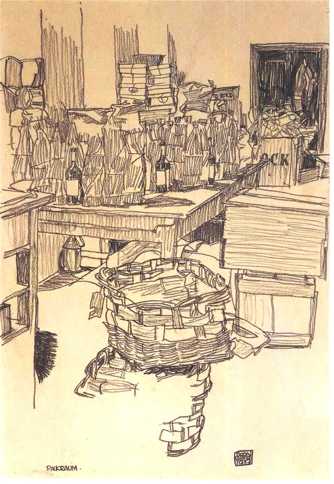 Schiele - Packraum - 1917