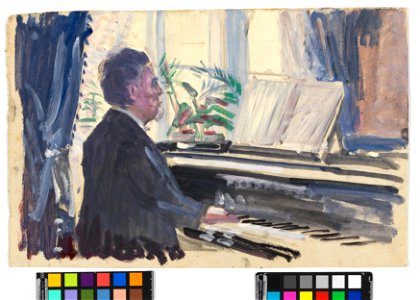 Schiele - Leopold Czihaczek am Klavier (Skizze), 1907